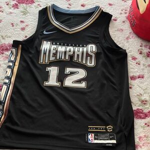 Nike Black Ja Morant Memphis Grizzlies Jersey with Gold and White Accents